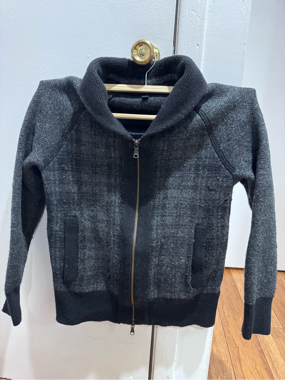 Banana Republic Black Charcoal Textured Knit Sweater